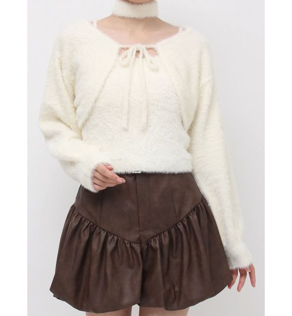 dazzlin「ミニシャギーニットボレロ」|カーディガン|