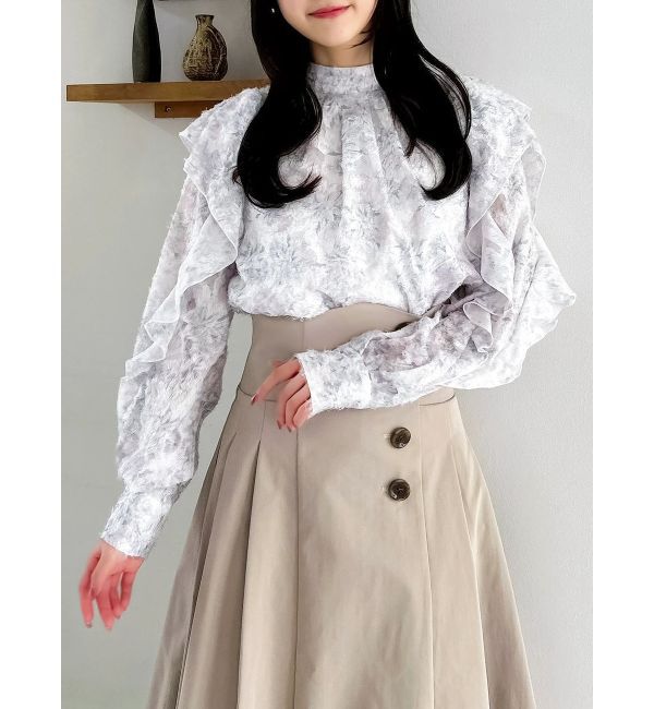 dazzlin「ヘアリーフラワーシフォンブラウス」|シャツ・ブラウス|
