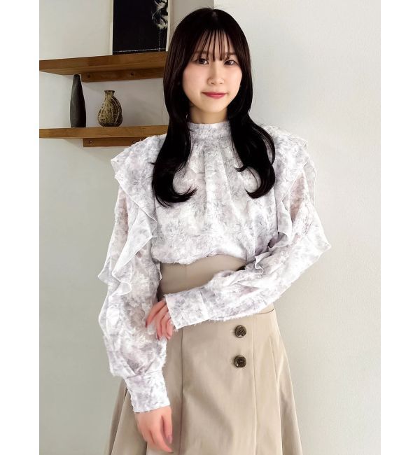 dazzlin「ヘアリーフラワーシフォンブラウス」|シャツ・ブラウス|