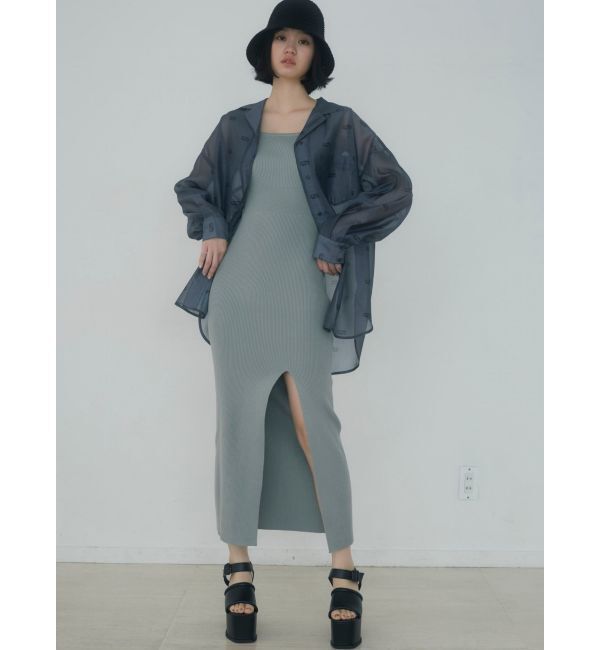 EMODA「ワイドストラップリブスリットワンピース」|ワンピース|