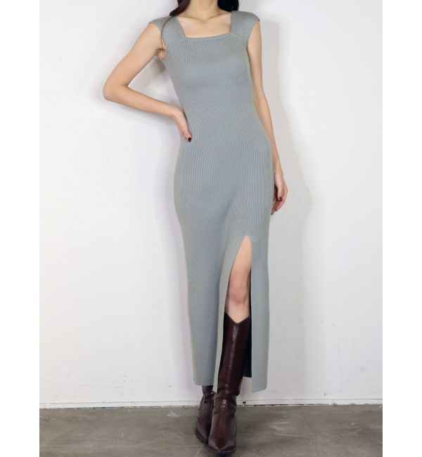 EMODA「ワイドストラップリブスリットワンピース」|ワンピース|