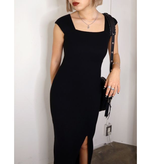 EMODA「ワイドストラップリブスリットワンピース」|ワンピース|