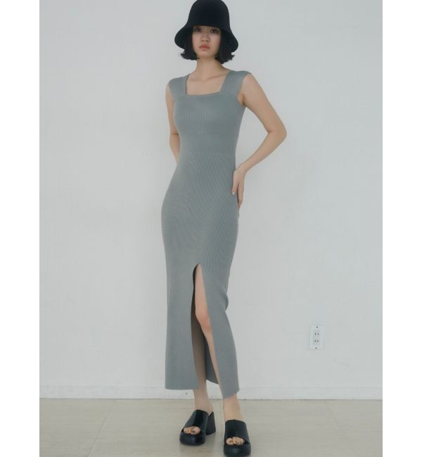 EMODA「ワイドストラップリブスリットワンピース」|ワンピース|