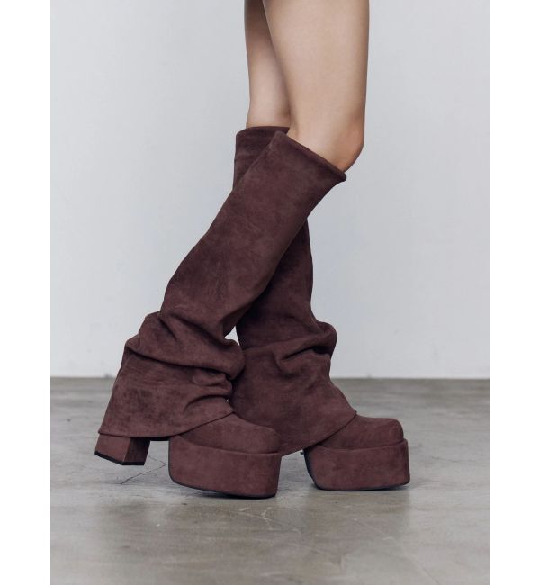 EMODA「ルーズフレアカバーフィットブーツ」|その他|ブラウン