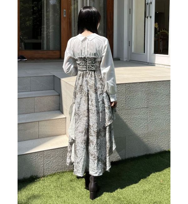 MERCURYDUO「シャツドッキングコルセットアシメヘムワンピース」|ワンピース|