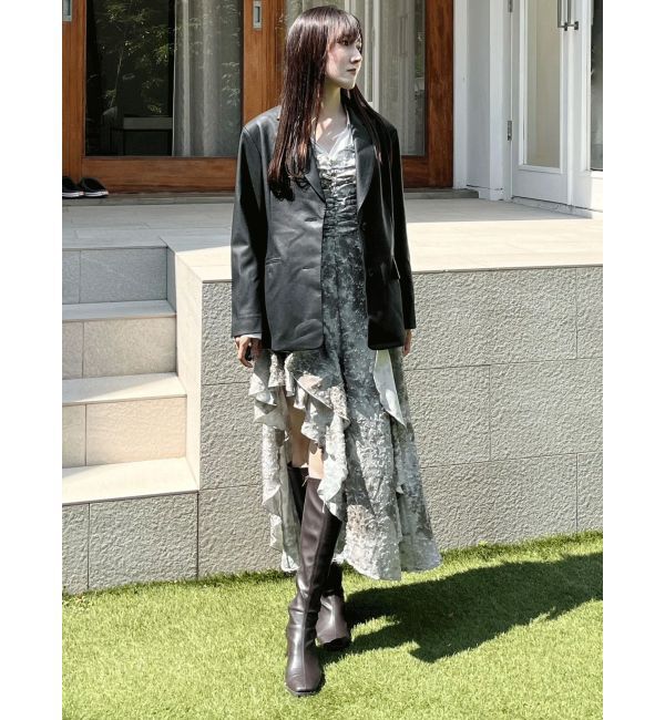 MERCURYDUO「シャツドッキングコルセットアシメヘムワンピース」|ワンピース|