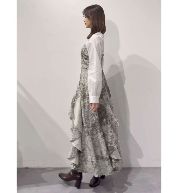 MERCURYDUO「シャツドッキングコルセットアシメヘムワンピース」|ワンピース|