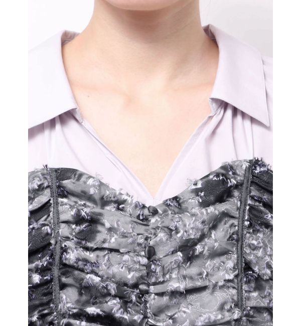 MERCURYDUO「シャツドッキングコルセットアシメヘムワンピース」|ワンピース|