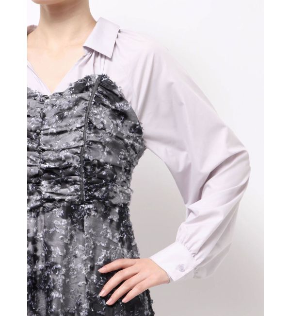 MERCURYDUO「シャツドッキングコルセットアシメヘムワンピース」|ワンピース|