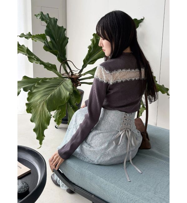 MERCURYDUO「コードレースバックレースアップフレアスカート」|スカート|