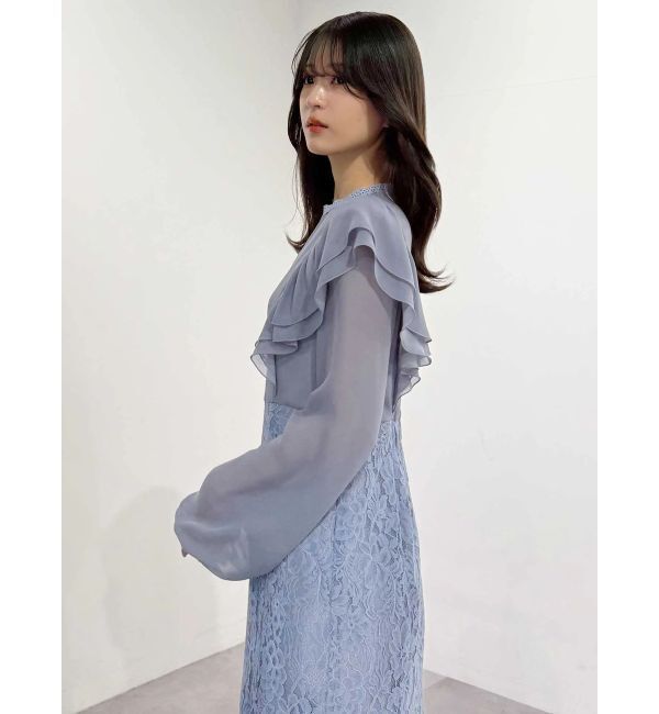 MERCURYDUO「レース切替マーメイドワンピース」|ドレス|