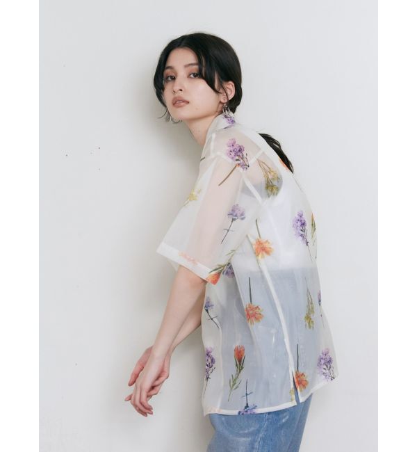 MURUA「フラワーシアーオープンカラーシャツ【WEB限定】」|シャツ・ブラウス|