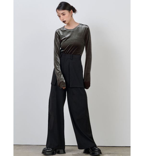 MURUA「シャンブレーベロアトップス」|Tシャツ・カットソー|