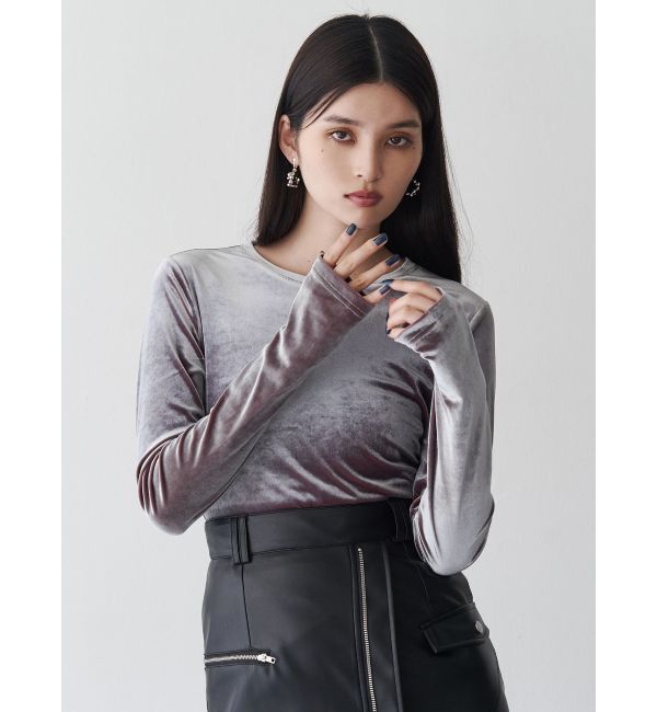 MURUA「シャンブレーベロアトップス」|Tシャツ・カットソー|