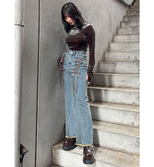 MURUA「シャンブレーベロアトップス」|Tシャツ・カットソー|