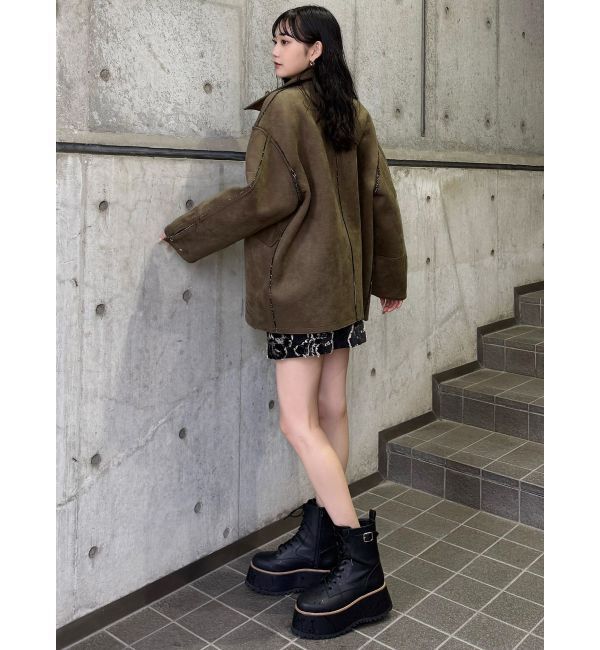 MURUA「リバーシブルミドルコート」|ステンカラーコート|