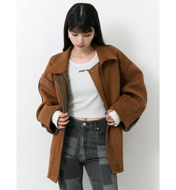 MURUA「リバーシブルミドルコート」|ステンカラーコート|