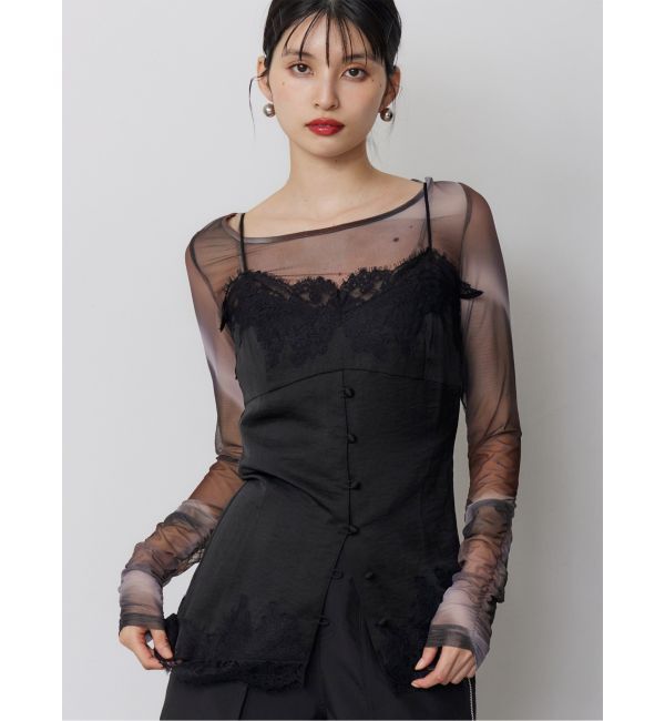 MURUA「レースドッキングキャミソール」|キャミソール|ブラック