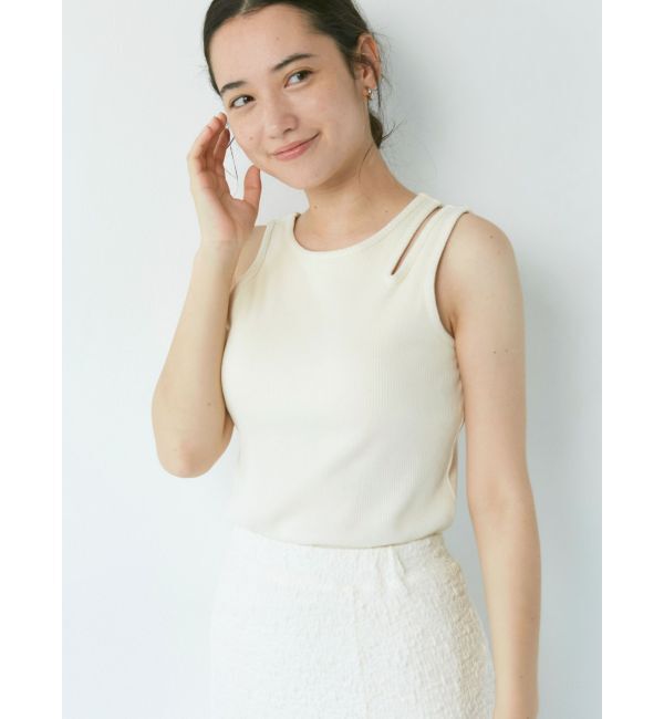Ungrid「パット付きアシメデザインテレコタンクトップ」|タンクトップ|