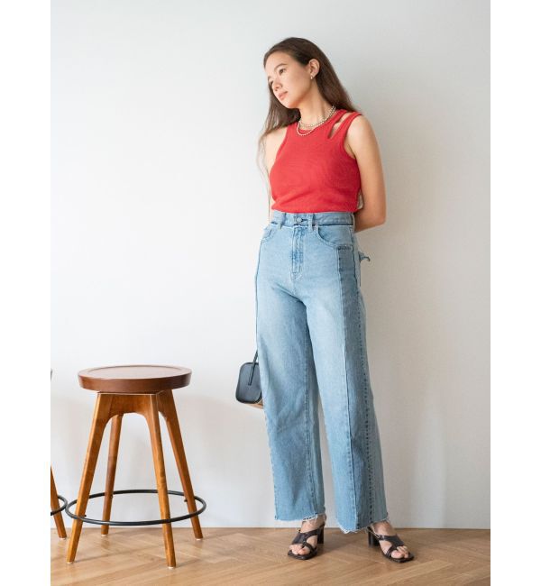 Ungrid「パット付きアシメデザインテレコタンクトップ」|タンクトップ|