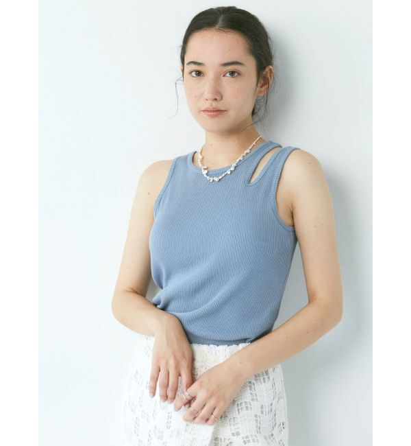Ungrid「パット付きアシメデザインテレコタンクトップ」|タンクトップ|