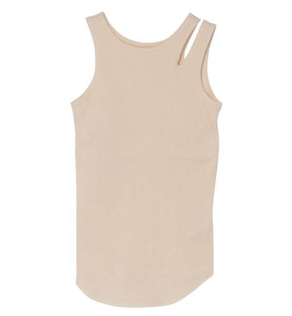 Ungrid「パット付きアシメデザインテレコタンクトップ」|タンクトップ|