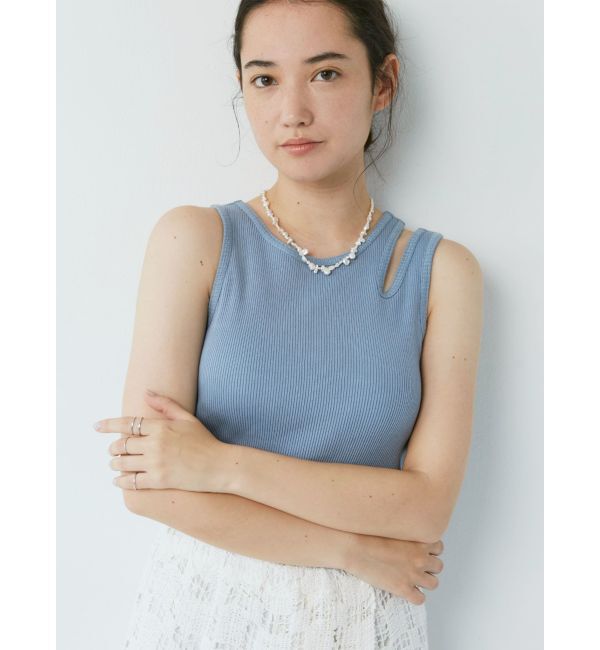 Ungrid「パット付きアシメデザインテレコタンクトップ」|タンクトップ|