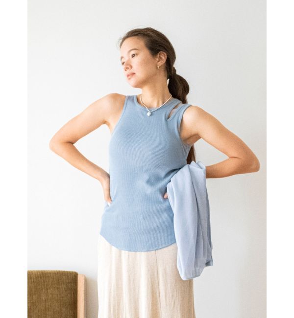 Ungrid「パット付きアシメデザインテレコタンクトップ」|タンクトップ|