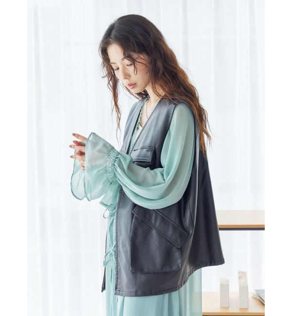 Ungrid「フリルデザインエンブロイダリーワンピース」|ワンピース|