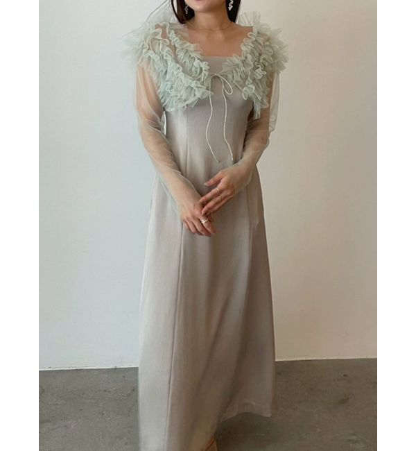 LAGUNAMOON「LADYチュールボレロキャミワンピース」|ワンピース|ミントグリーン