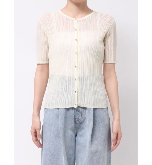 LAGUNAMOON「シアーニットショートスリーブカーデ」|カーディガン|