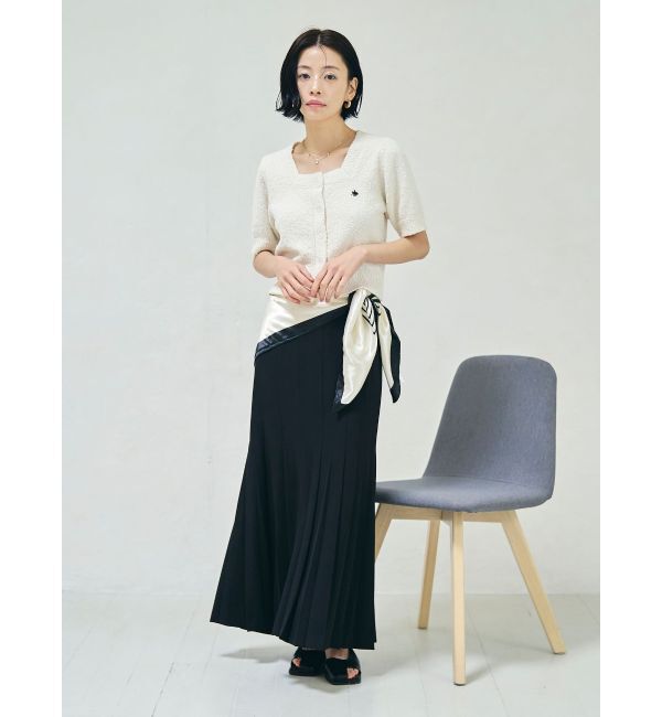 LAGUNAMOON「【POLO BCSコラボ】ブークレヤーンハーフスリーブコンパクトニットカーディガン」|ニット・セーター|