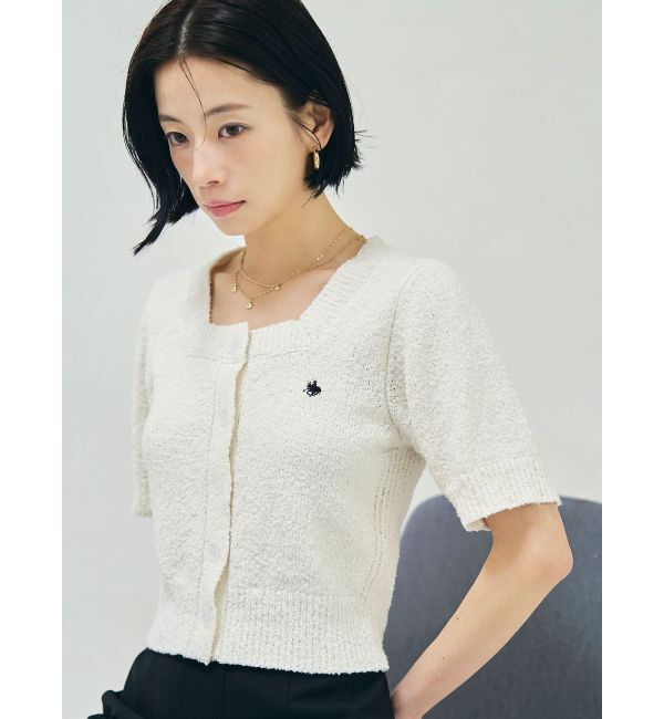 LAGUNAMOON「【POLO BCSコラボ】ブークレヤーンハーフスリーブコンパクトニットカーディガン」|ニット・セーター|