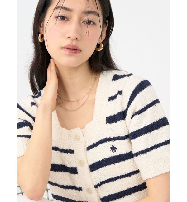 LAGUNAMOON「【POLO BCSコラボ】ブークレヤーンハーフスリーブコンパクトニットカーディガン」|ニット・セーター|