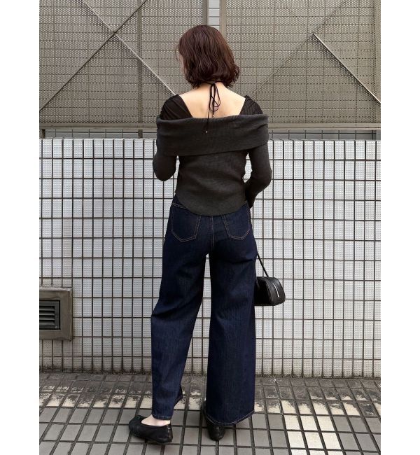 LAGUNAMOON「チュールコンビオフショルニットプルオーバー」|ニット・セーター|