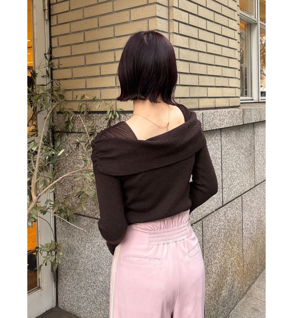 LAGUNAMOON「チュールコンビオフショルニットプルオーバー」|ニット・セーター|