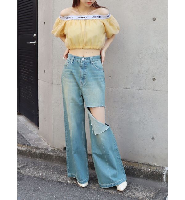 EVRIS「ロゴラインオフショルトップス」|シャツ・ブラウス|