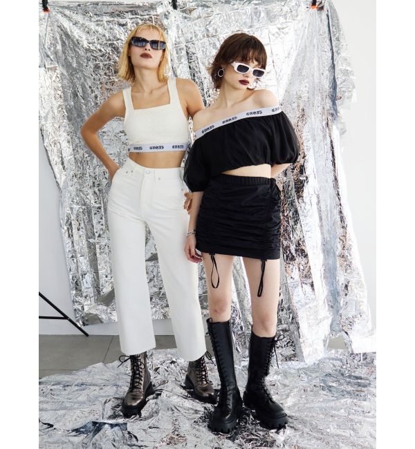 EVRIS「ロゴラインオフショルトップス」|シャツ・ブラウス|