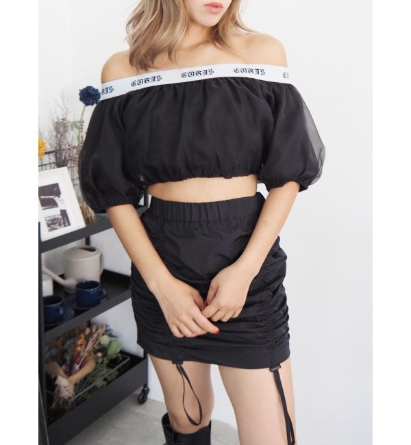 EVRIS「ロゴラインオフショルトップス」|シャツ・ブラウス|