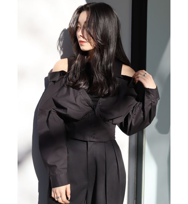 EVRIS「アメスリレイヤードシャツ」|シャツ・ブラウス|ブラック