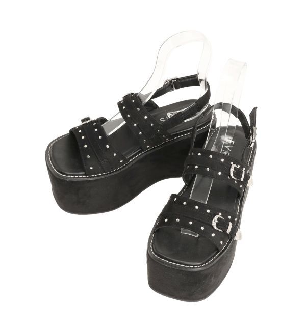 EVRIS「スタッズモチーフプラットフォームサンダル」|サンダル|