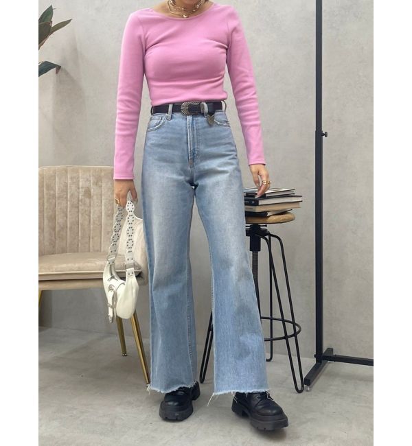 EVRIS「シンプルワイドデニムパンツ」|デニム|