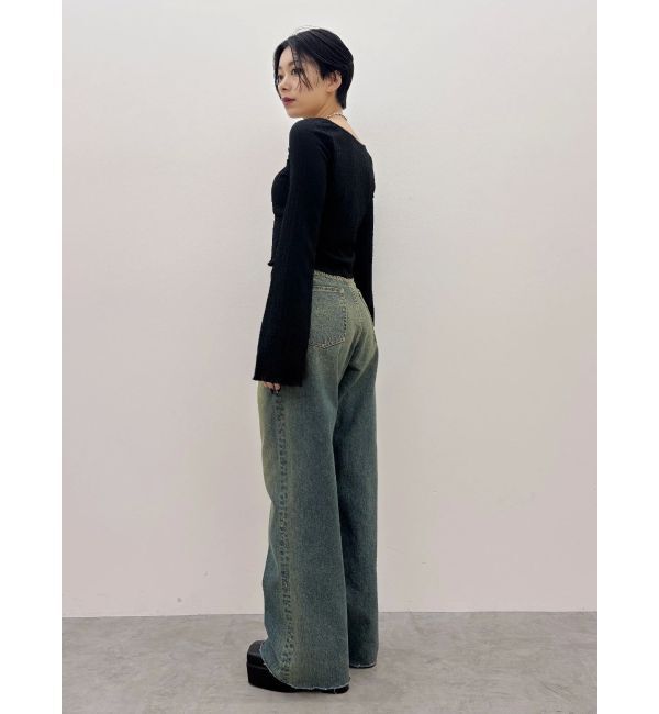 EVRIS「シンプルワイドデニムパンツ」|デニム|