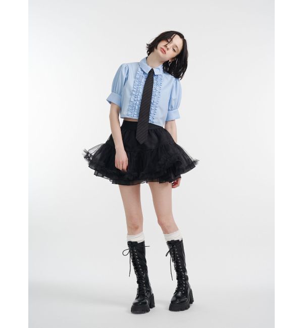 jouetie「クロップドフリルブラウス」|シャツ・ブラウス|