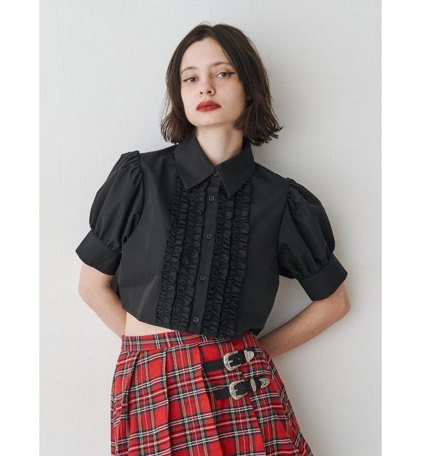 jouetie「クロップドフリルブラウス」|シャツ・ブラウス|ブラック