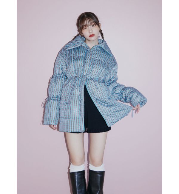 jouetie「ウエストマークミドルパッファーコート」|その他|ブルー