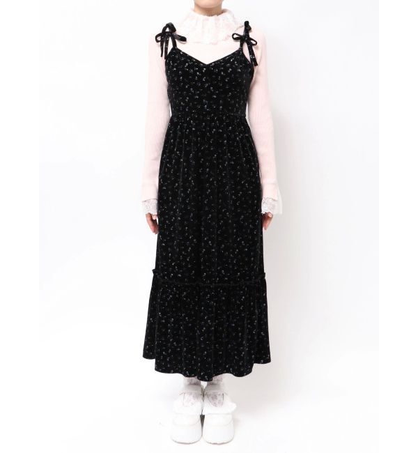 merry jenny「アシメribbonベロアワンピース」|ワンピース|