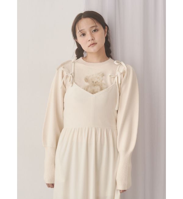 merry jenny「アシメribbonベロアワンピース」|ワンピース|