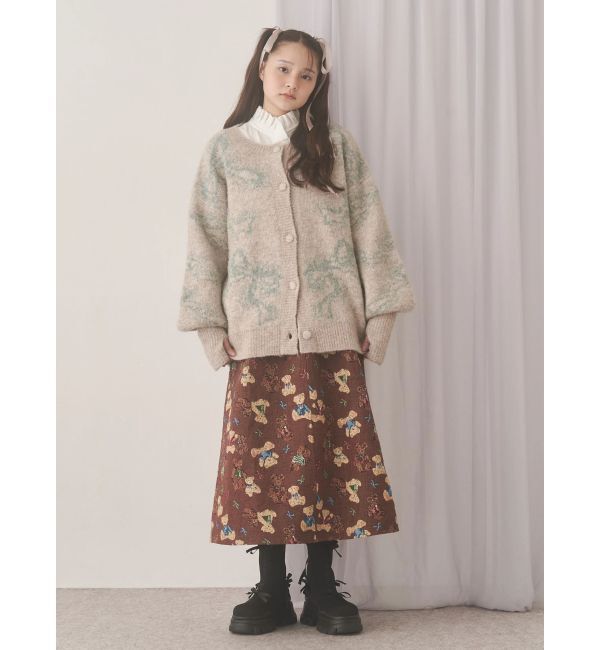 merry jenny「ribbon jacquard knit cardigan」|カーディガン|