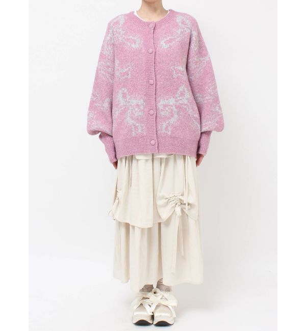 merry jenny「ribbon jacquard knit cardigan」|カーディガン|